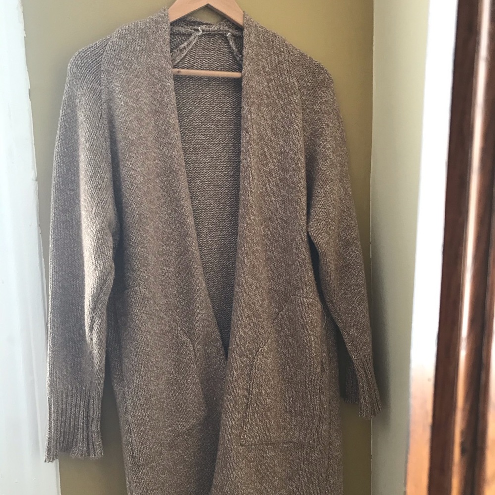 Brown Long knit Cardigan